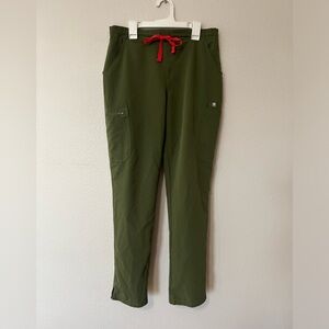 Figs Yola- Skinny Scrub Pants,  Small Olive green